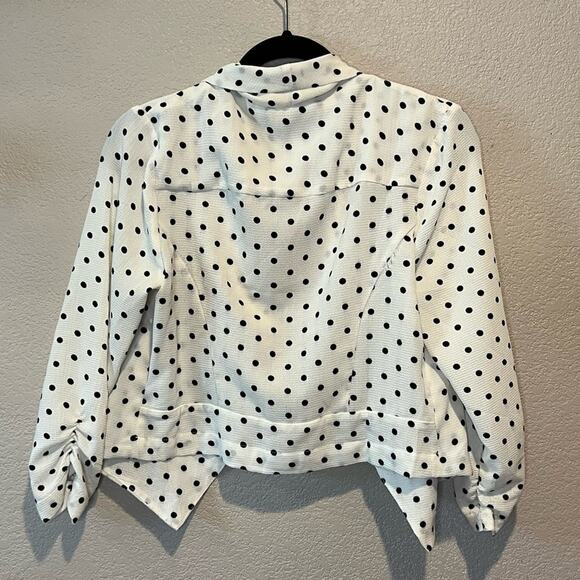 Iris Draped Front Polka Dot Shacket size L - Picture 2 of 10